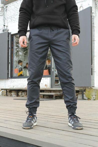 Мужские штаны темно-серые графит стильные джоггеры с манжетом, Графит, S