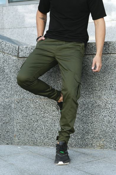 Штаны мужские карго хаки с накладными карманами стильные брюки коттоновые Baza, Хаки, S