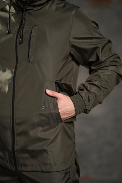 Куртка чоловіча демісезонна хакі весняна вітрівка з капюшоном SoftShell Easy, Хаки, 3XL