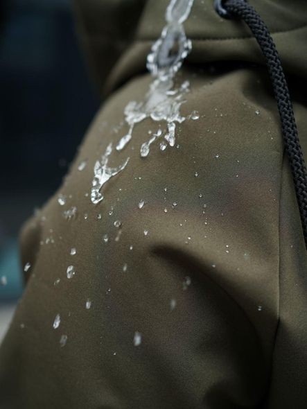 Куртка чоловіча демісезонна з капюшоном хакі весна-осінь Softshell мікрофліс, Хаки, XL