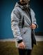 Куртка зимова чоловіча сіра парка з глибоким капюшоном, серый, S