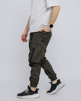Штаны карго мужские хаки Softshell демисезонные стильные штаны на манжете с накладными карманами, Хаки, 2XL