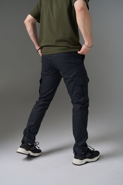 Штани чоловічі карго темно-сірі з накладними кишенями стильні коттонові брюки Baza, Графіт, S